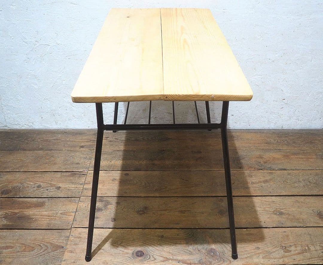 1400 ビンテージ　折りたたみ式　古い鉄脚テーブル　レトロ　展示台　工業系