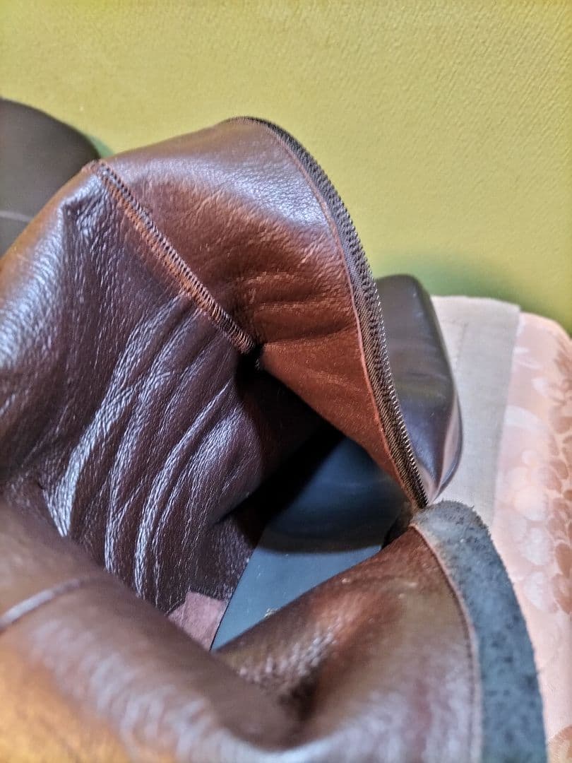 モモンガうさぎ屋の黒革ロングブーツ24センチ