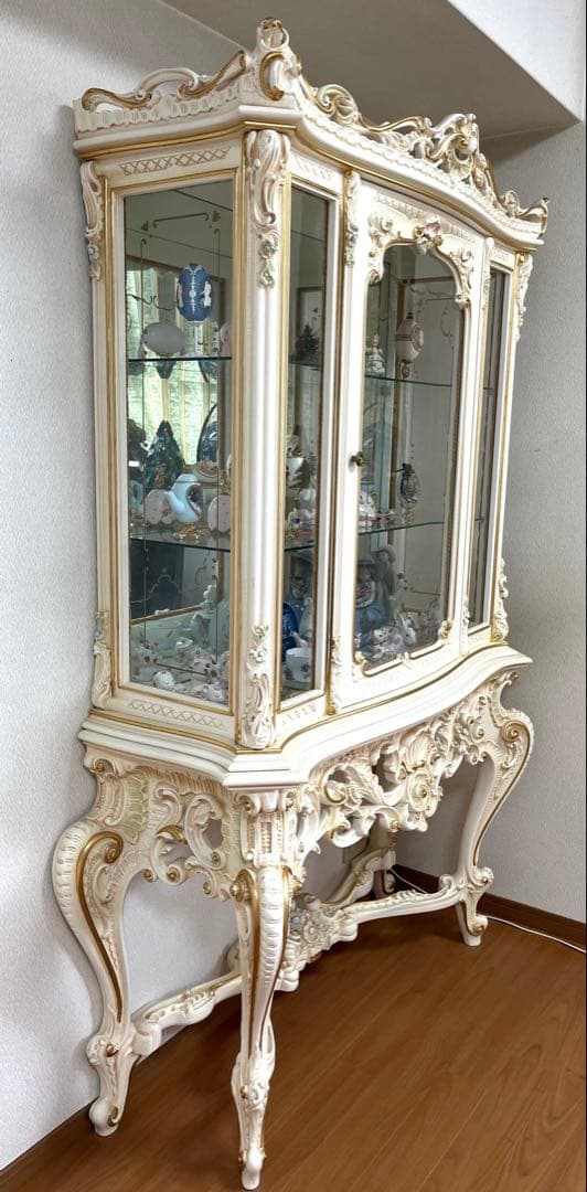 シリック　キャビネット　イタリア製家具　ロココ調　ヨーロピアン　白家具　希少