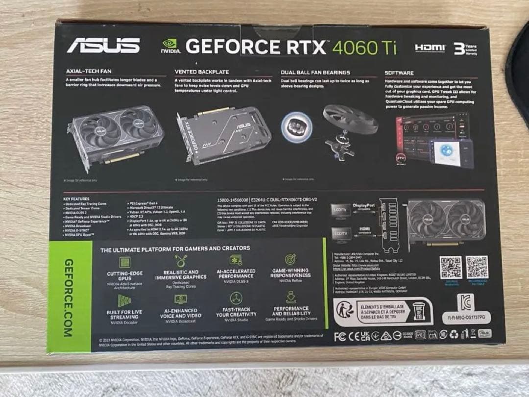 ［新品未使用未開封］ASUS GeForce RTX 4060 Ti 8GB