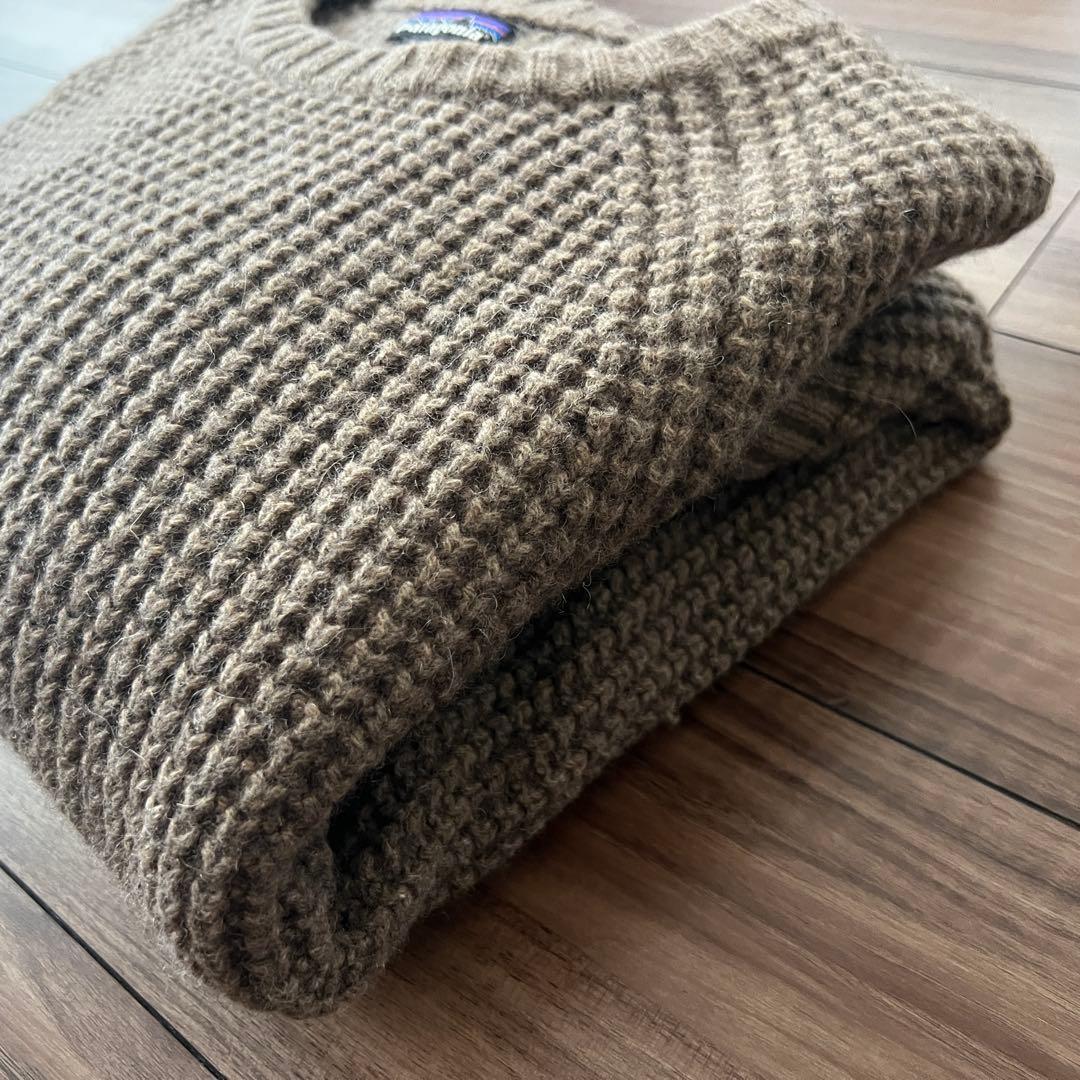 【希少・美品】パタゴニア クルーネック ウールセーター L ワッフル ニット