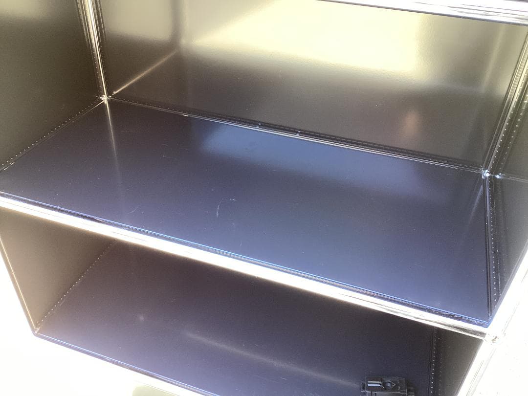 鍵付き　USMハラー キャビネット 1列5段　ブラック系　ガラス　引き出し