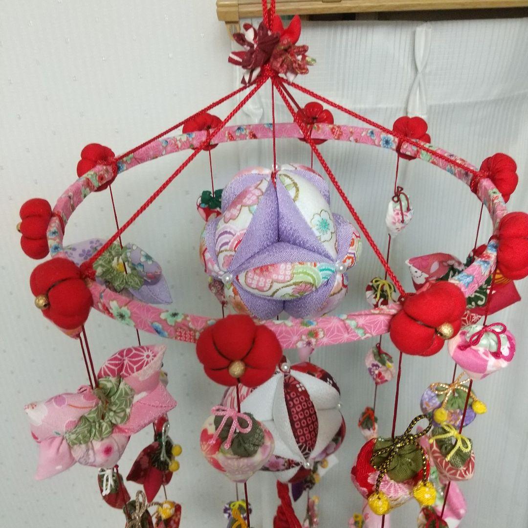 10連 102個 艶やか♪華やか♪ちりめん細工 つるし飾り 80cm