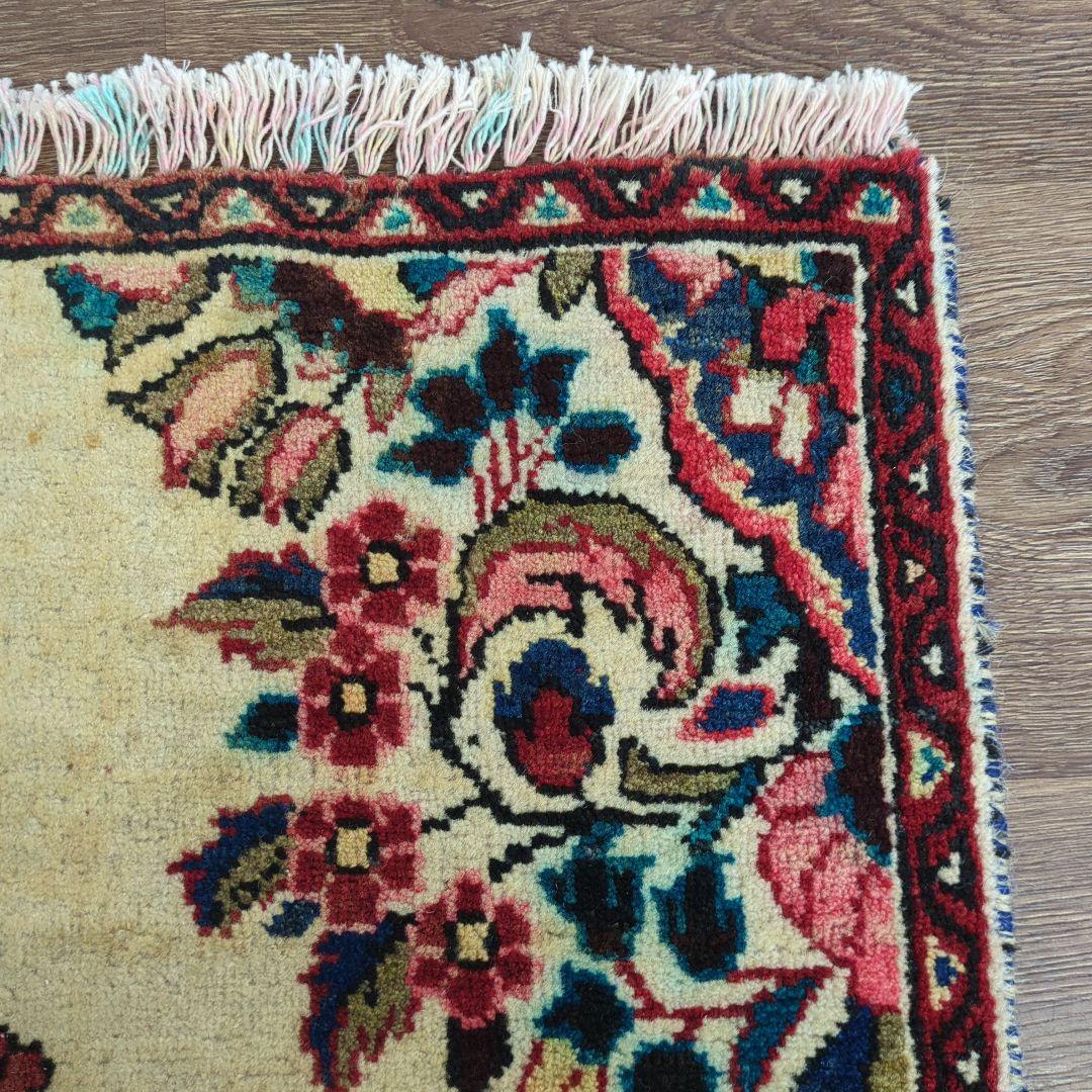 ヴィンテージラグ　ペルシャ絨毯　ザンジャン　手織り絨毯　ウール　コットン