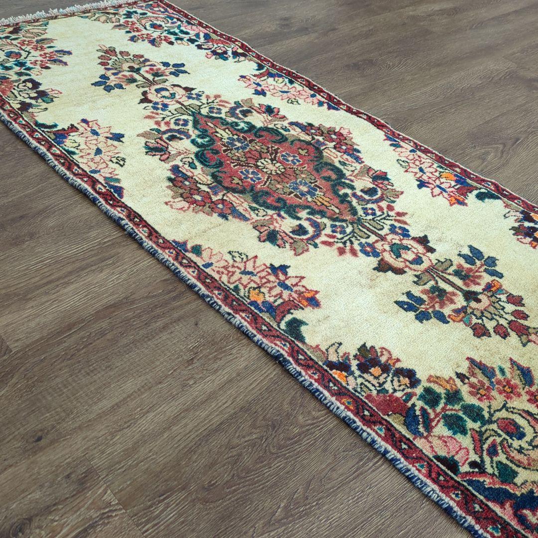 ヴィンテージラグ　ペルシャ絨毯　ザンジャン　手織り絨毯　ウール　コットン