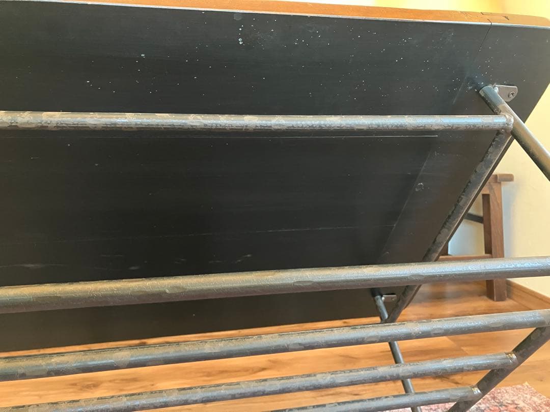 【一点モノ】木製 センターテーブル アイアン脚 ヴィンテージ アンティーク