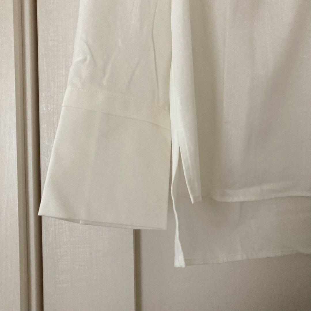 トゥモローランド ボールジィ クリスタルコットンギャザーブラウス ボウタイ 白