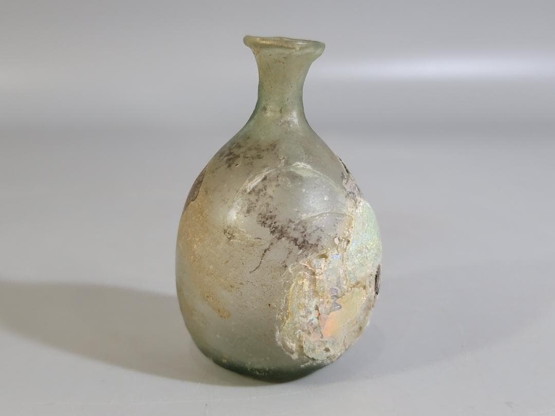 古代ローマングラス 銀化 小瓶 シリア 2個 発掘品 DT363