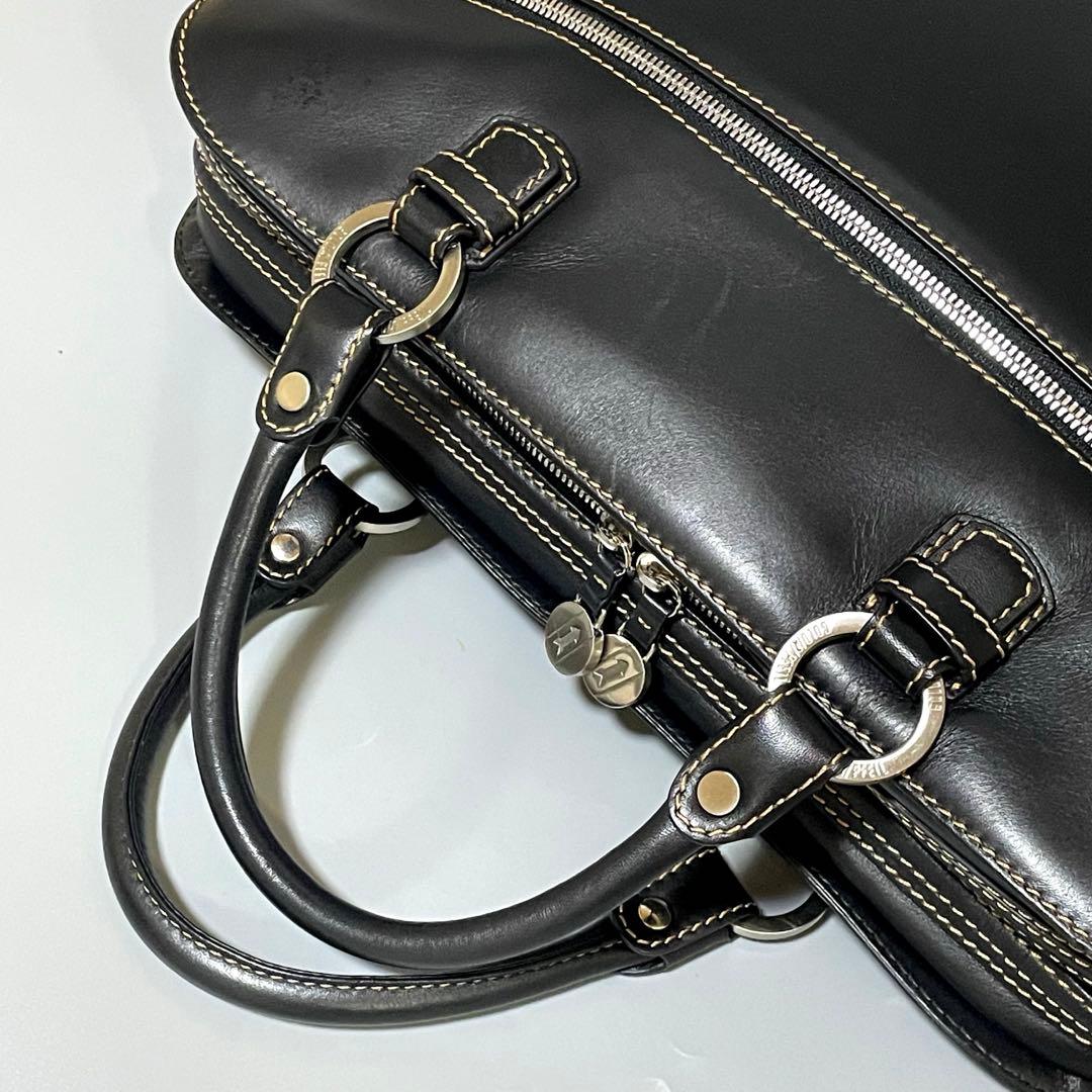 GOLD PFEIL ゴールドファイル レザー ビジネスバッグ 黒 使用感少な目