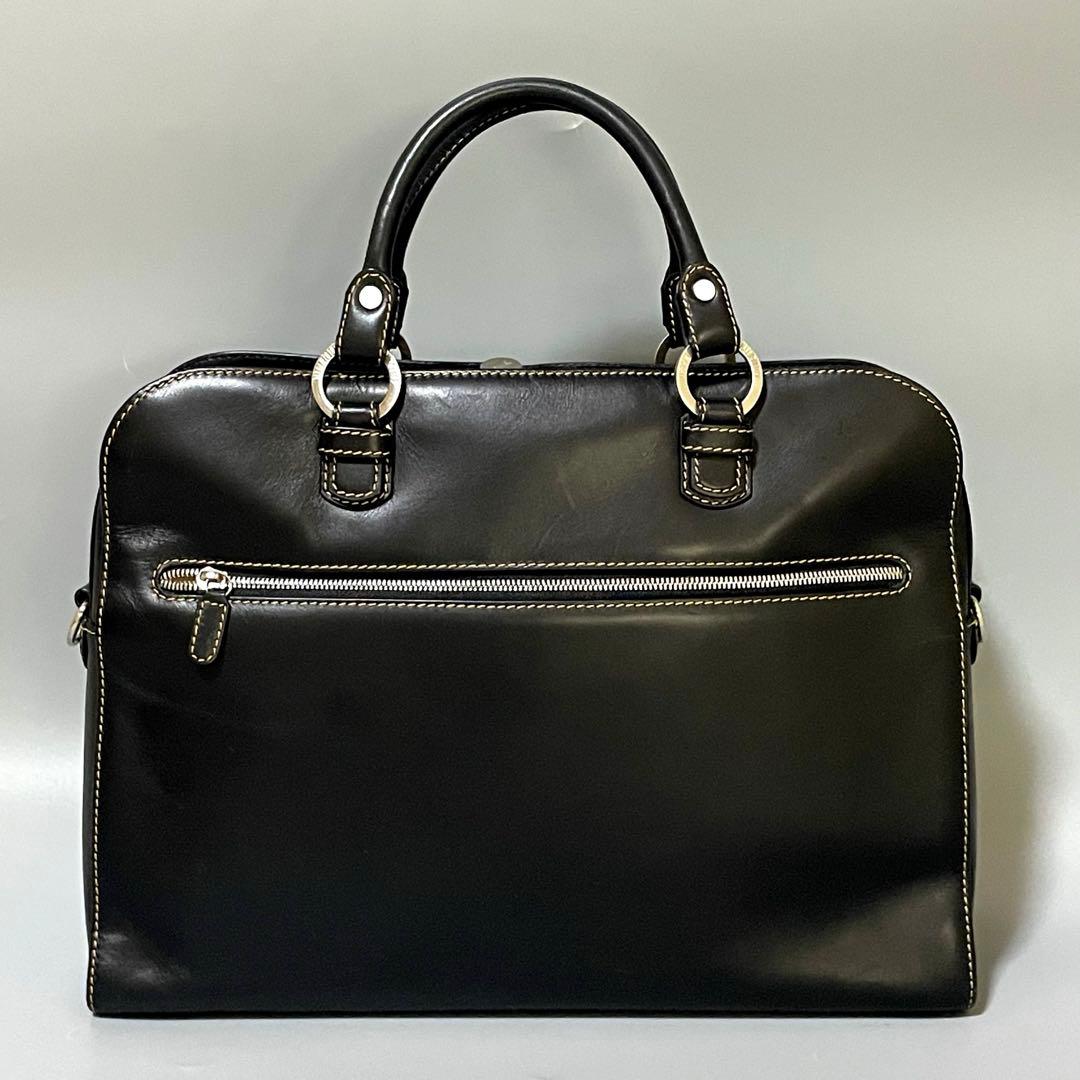 GOLD PFEIL ゴールドファイル レザー ビジネスバッグ 黒 使用感少な目