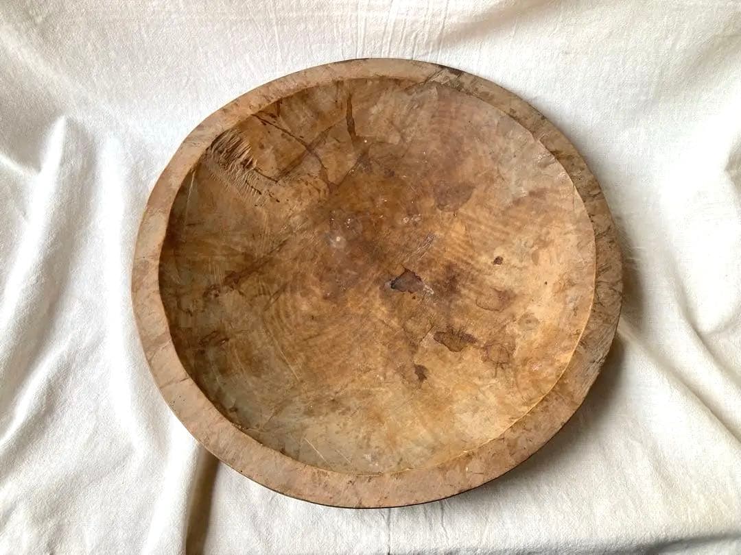 古道具　繭皿　木皿
