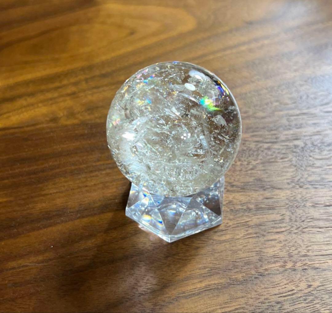 【天然非加熱】シトリン 丸玉45㎜　スフィア　レインボー　キラキラ綺麗！