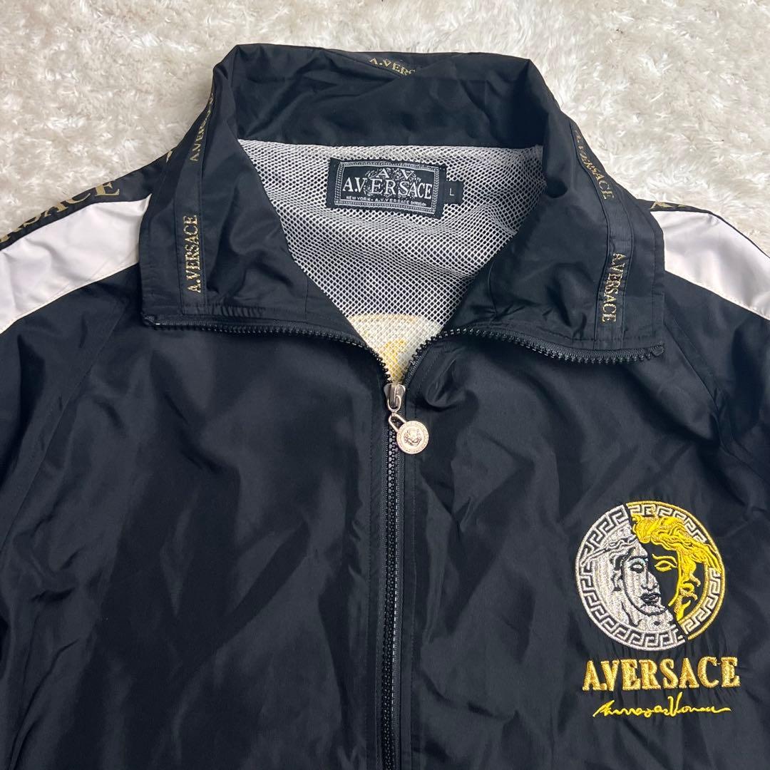 A.VERSACE ヴェルサーチナイロン セットアップ メデューサ 刺繍 上下L