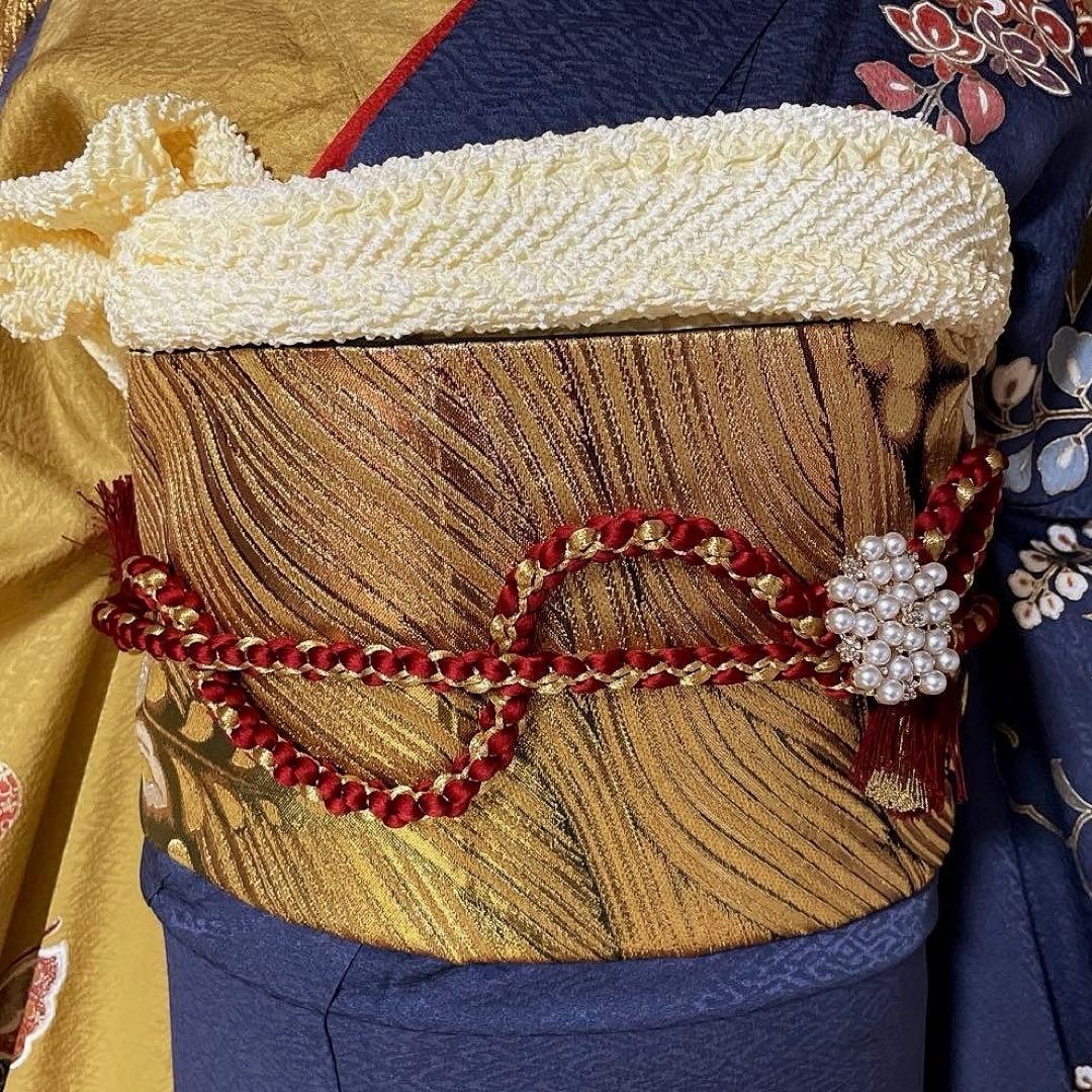 振袖フルセット　山本寛斎　高身長　幅広　手描友禅　成人式振袖　振袖　裄丈68