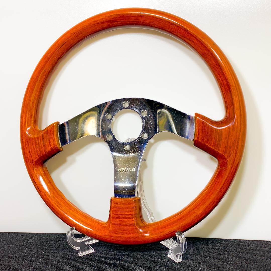 希少 イタルボランテ Imola イモラ ウッドステアリング メッキスポーク