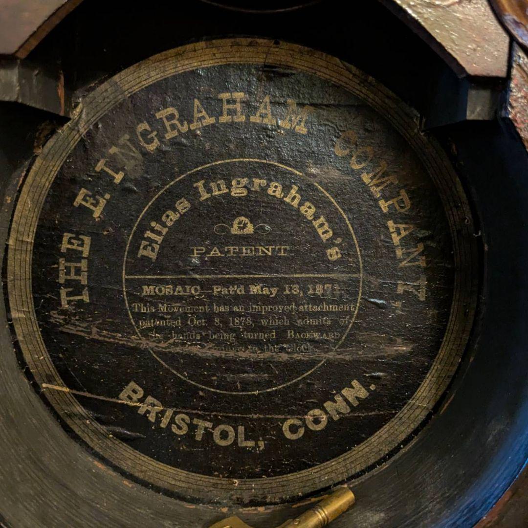 イングラハム　アンティーク掛時計　古時計　本四丸　ダルマ掛時計