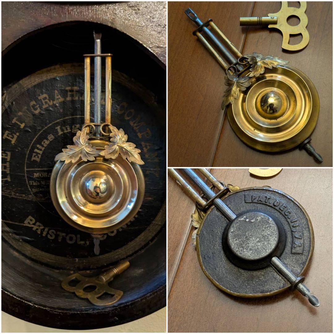 イングラハム　アンティーク掛時計　古時計　本四丸　ダルマ掛時計