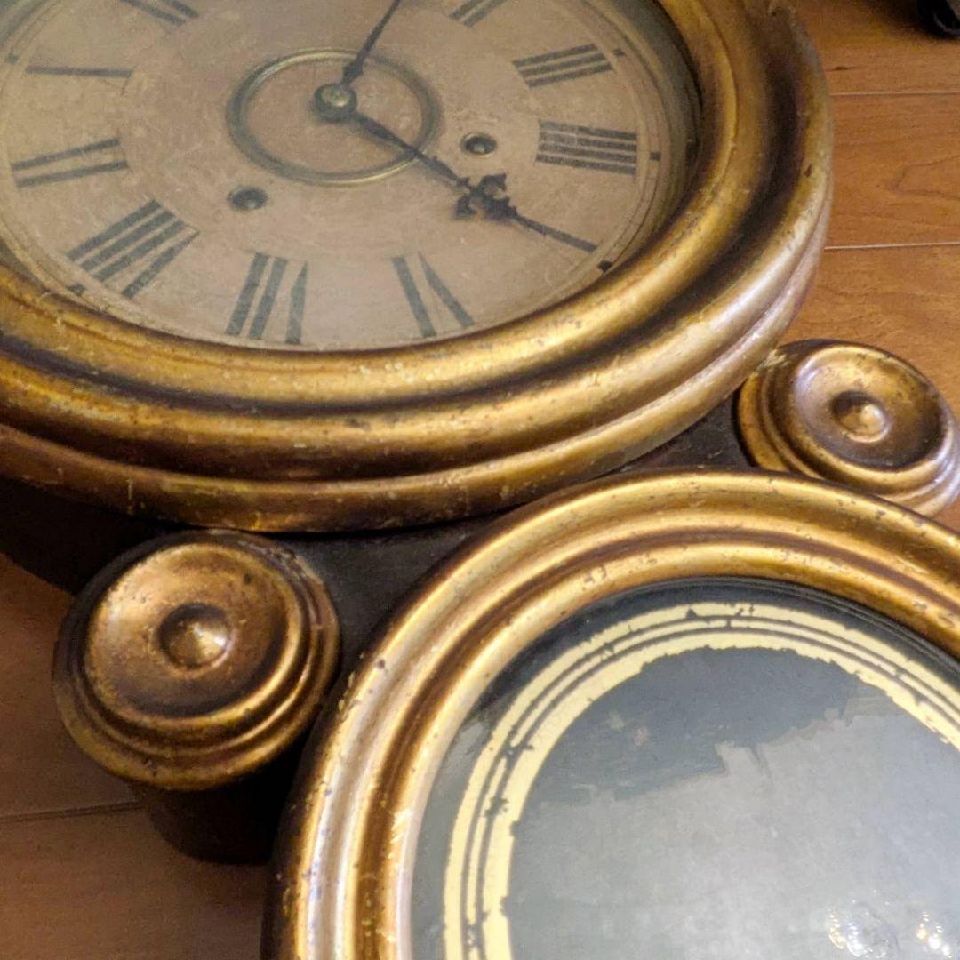 イングラハム　アンティーク掛時計　古時計　本四丸　ダルマ掛時計