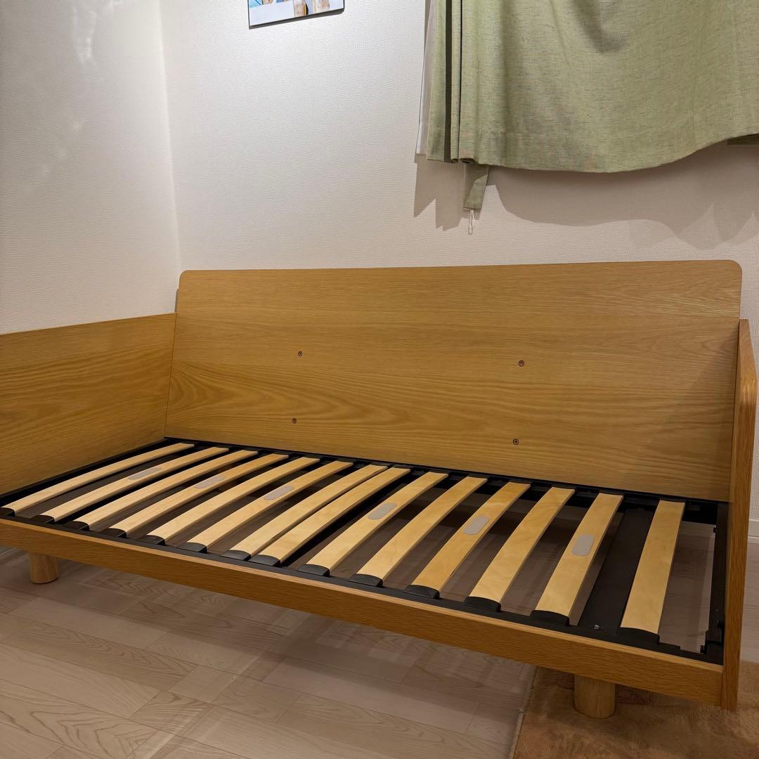 無印良品 廃盤希少品 オーク材突板2.5シーター北欧風ナチュラルソファ