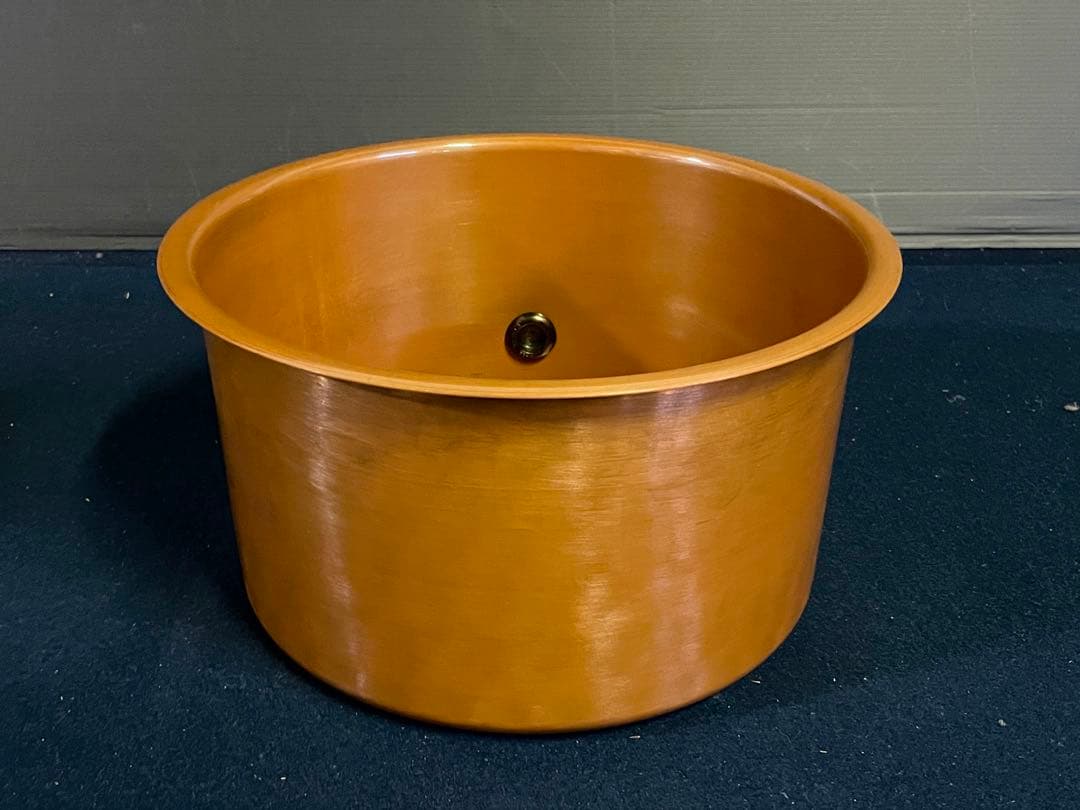 【未使用 美品】「母」 立礼 御園棚 丸型 炉落とし 炉壇 コード穴 (D)