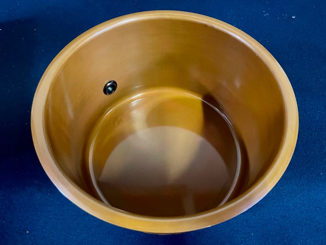 【未使用 美品】「母」 立礼 御園棚 丸型 炉落とし 炉壇 コード穴 (D)