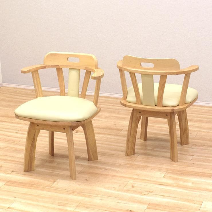 TR DC SC　6脚　アームチェア　回転式ダイニングチェア　ナチュラル