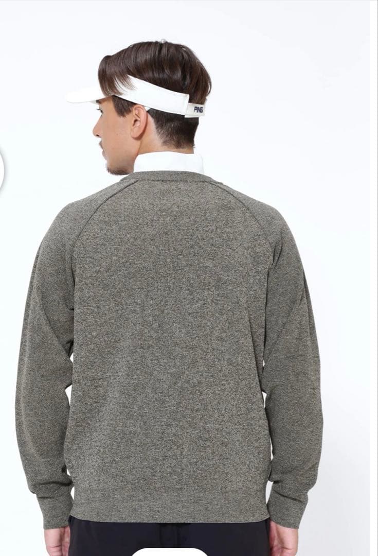 新品タグ付き　PING ピン ロゴパイルジャガードクルーネックニット LL