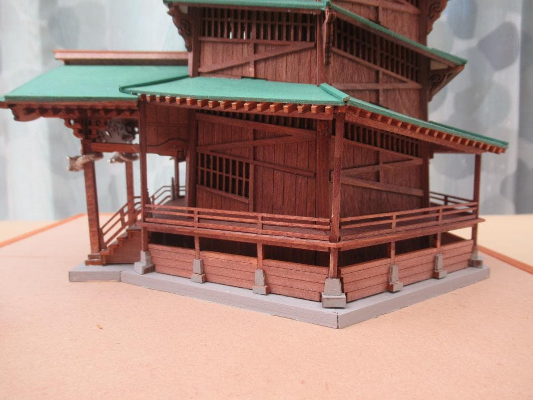 【完成品】会津さざえ堂模型　縮尺１／７５　高さ約１５ｃｍ