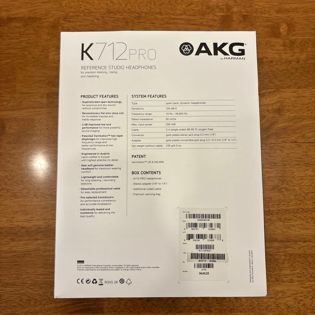 AKG オープンエアー型 モニターヘッドホン　K712 PRO-Y3