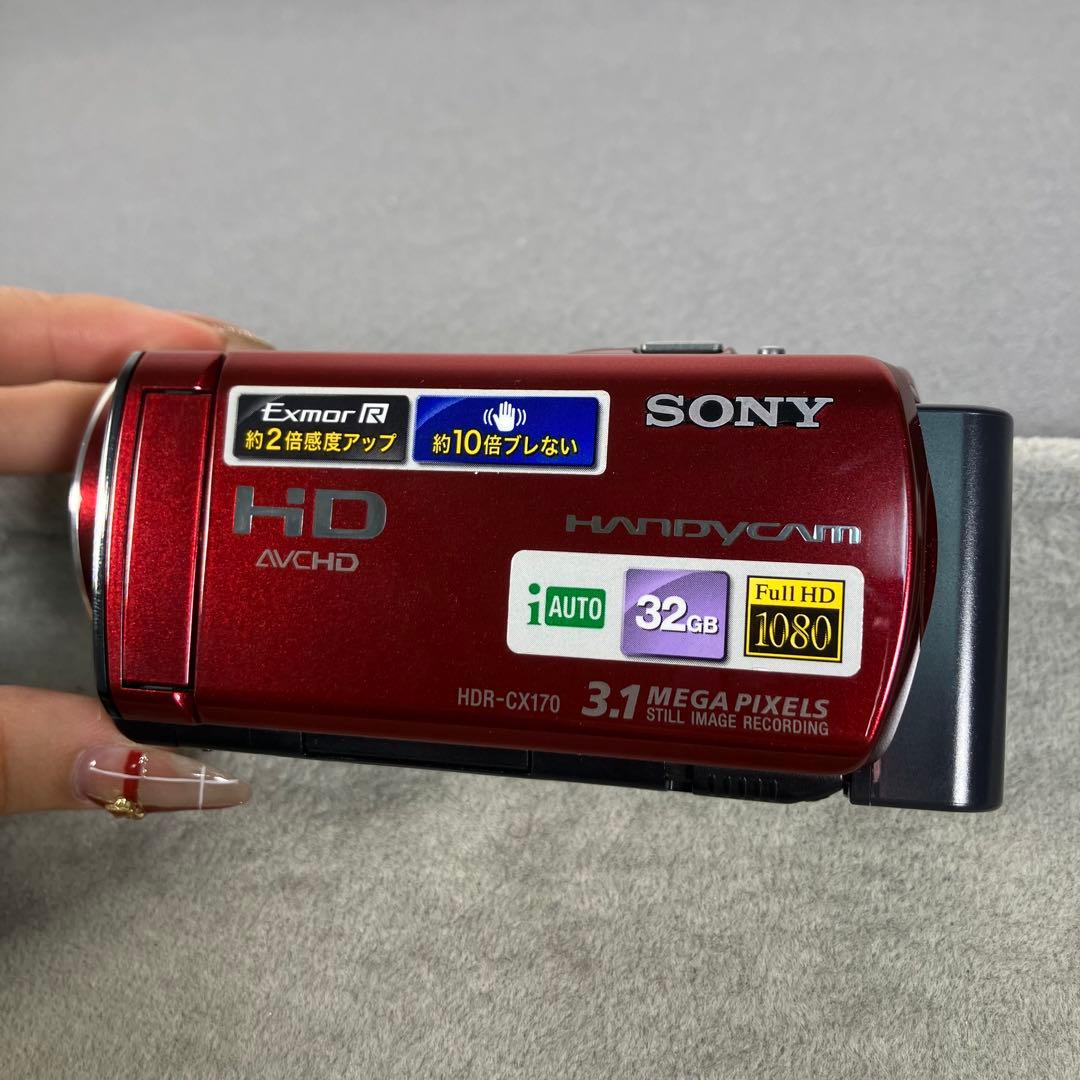 【箱付】SONY ビデオカメラ ハンディカム HDR-CX170 レッド