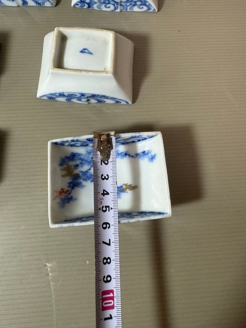 2889 深川製磁　涼彩紅葉　小皿　8cm 7客