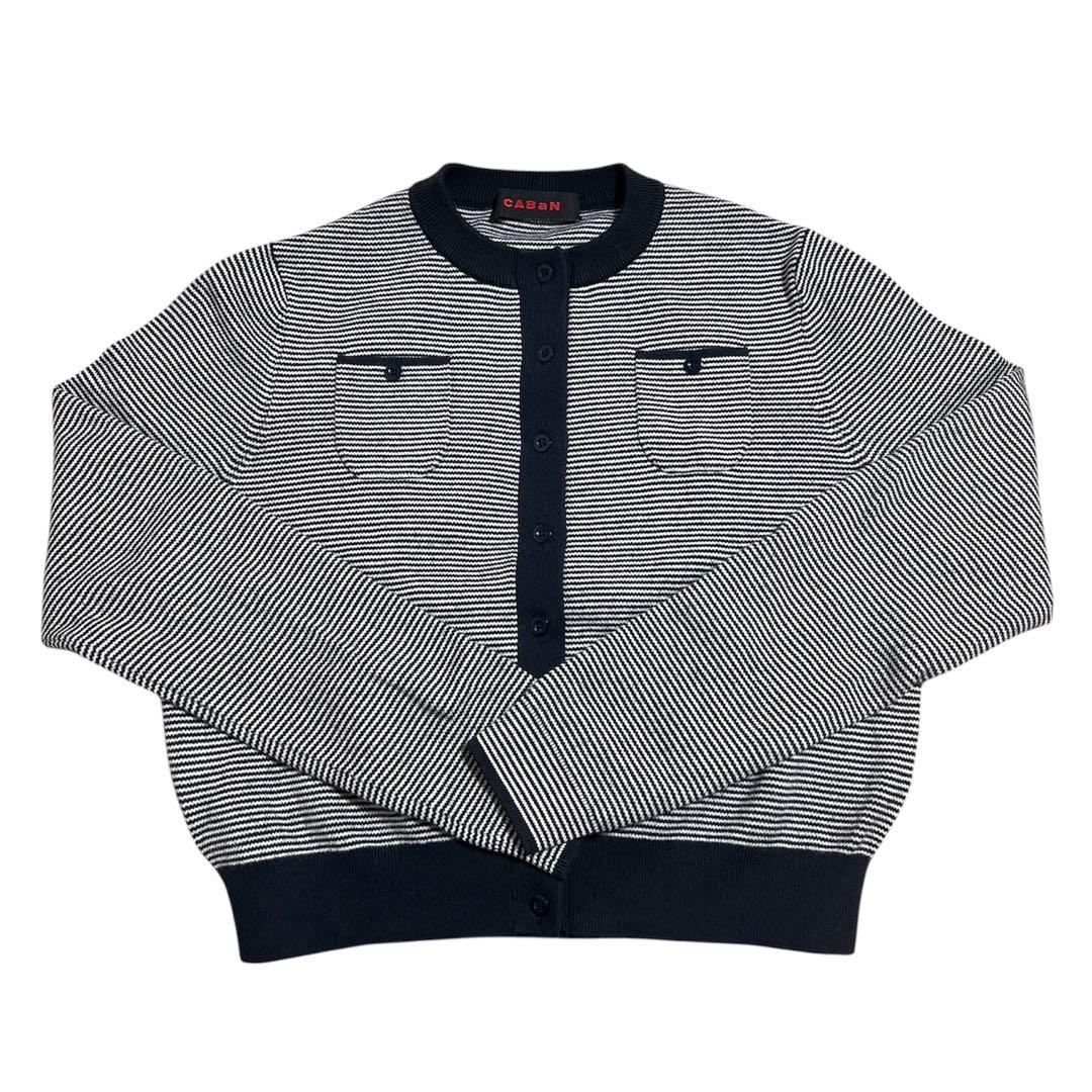 【CABaN】コットンカシミヤ クルーネックカーディガン XS