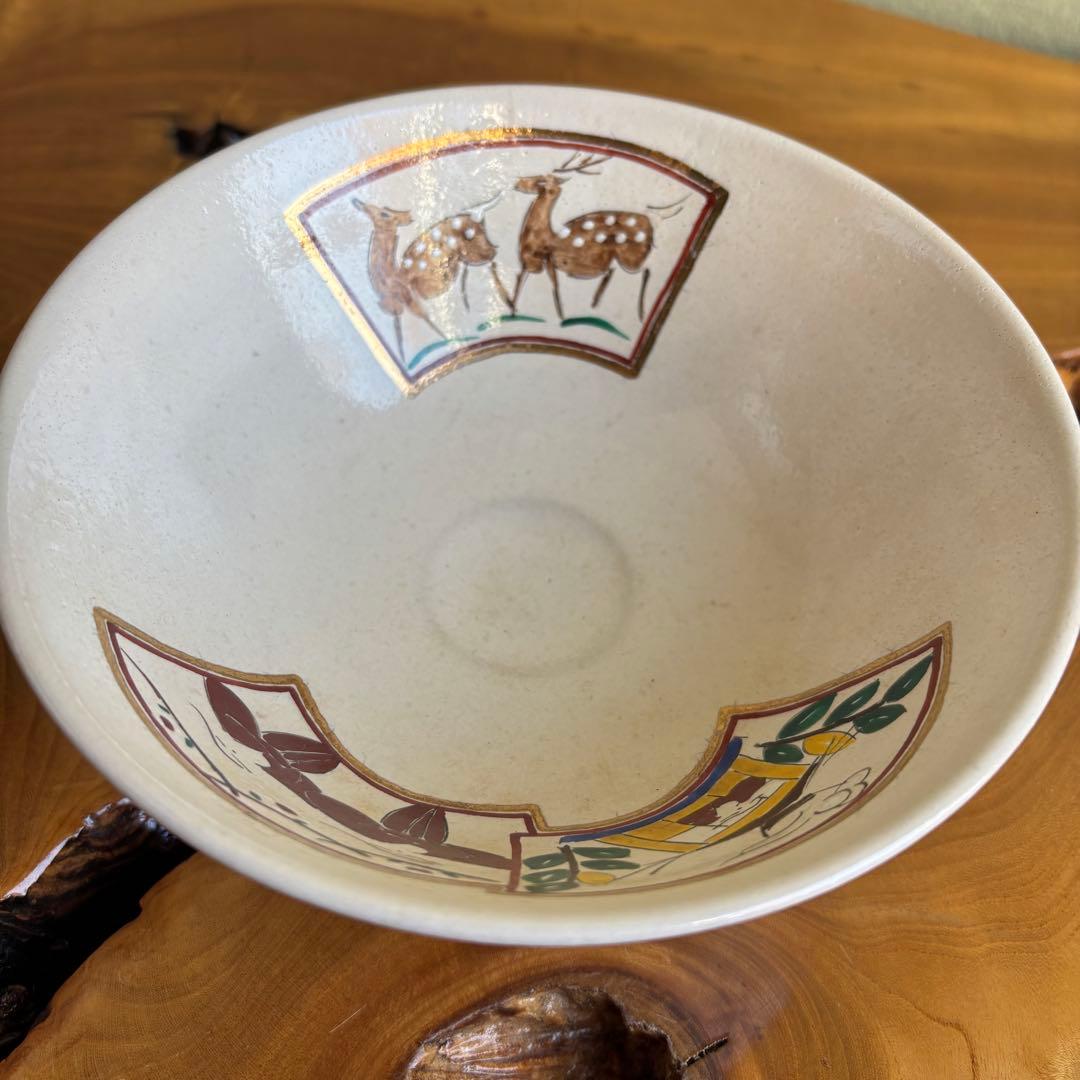 【限定価格】赤膚焼 大塩昭山作 抹茶碗 奈良絵 茶道具 共箱 二重箱