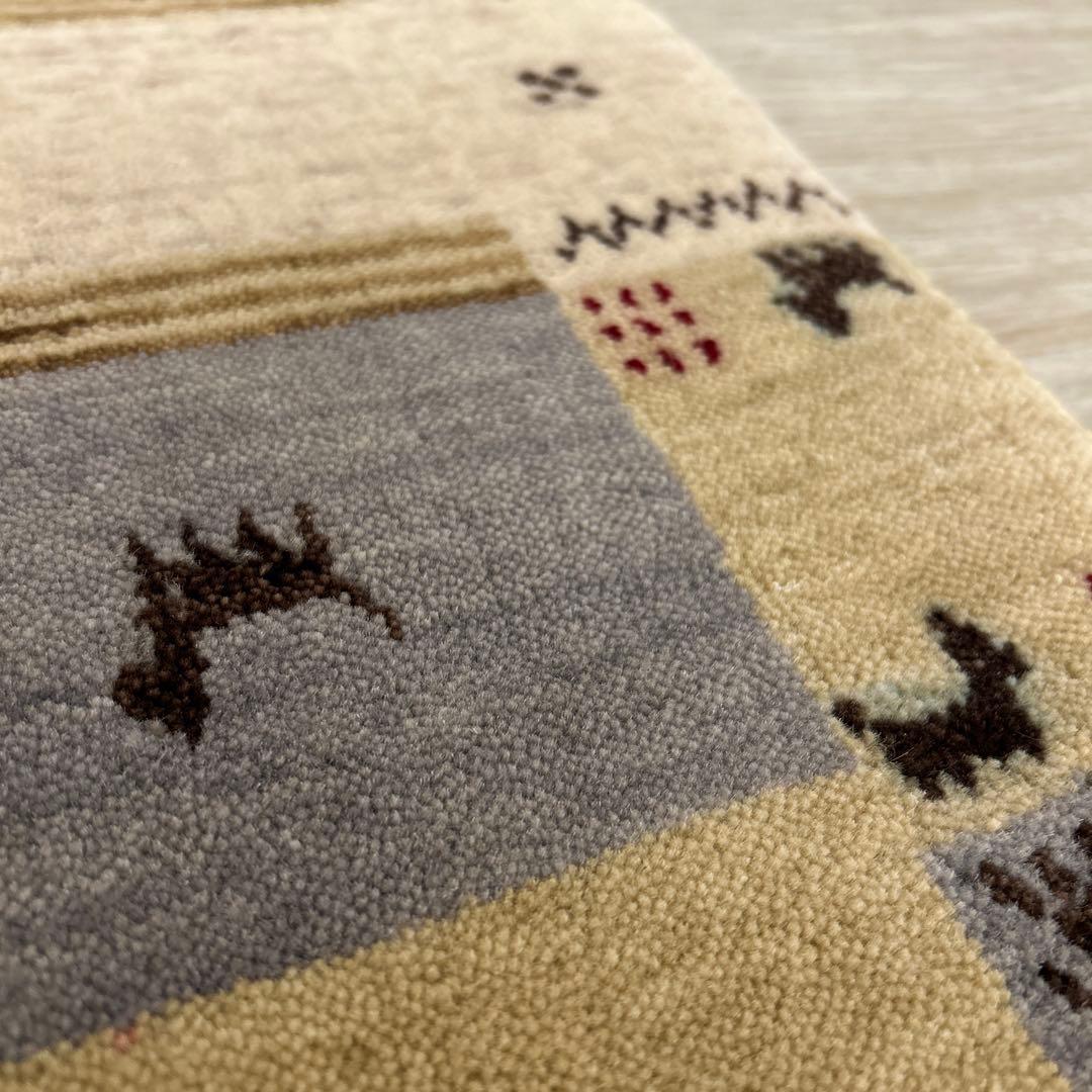 新品☆インドギャベ 玄関マット アクセントラグ 60×90cm ロリバフ ギャベ