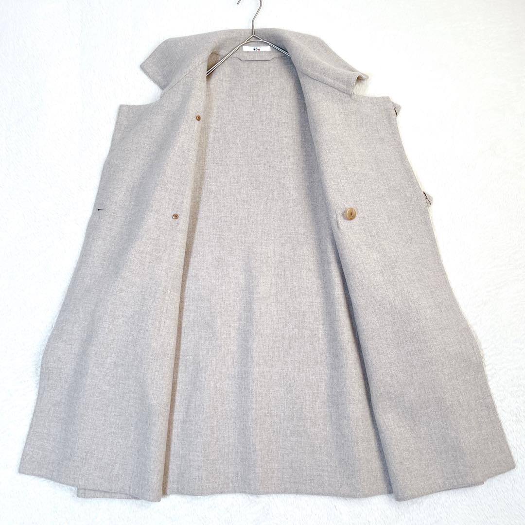 美品✨45R ウールコートメリノ二重織 ダブルフェイス ベージュ