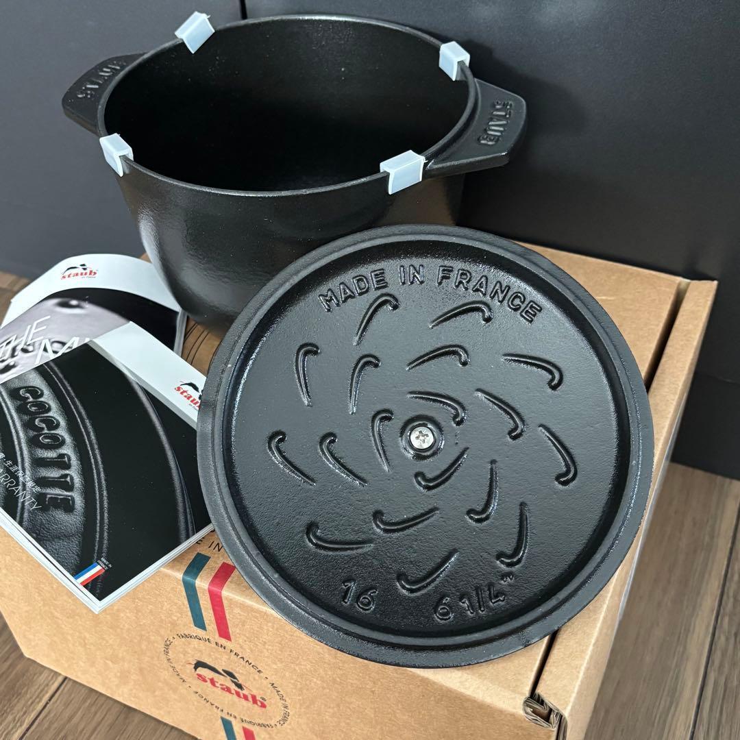 【新品】staub 黒 ストウブ ラ ココット デ ゴハン GOHANS M