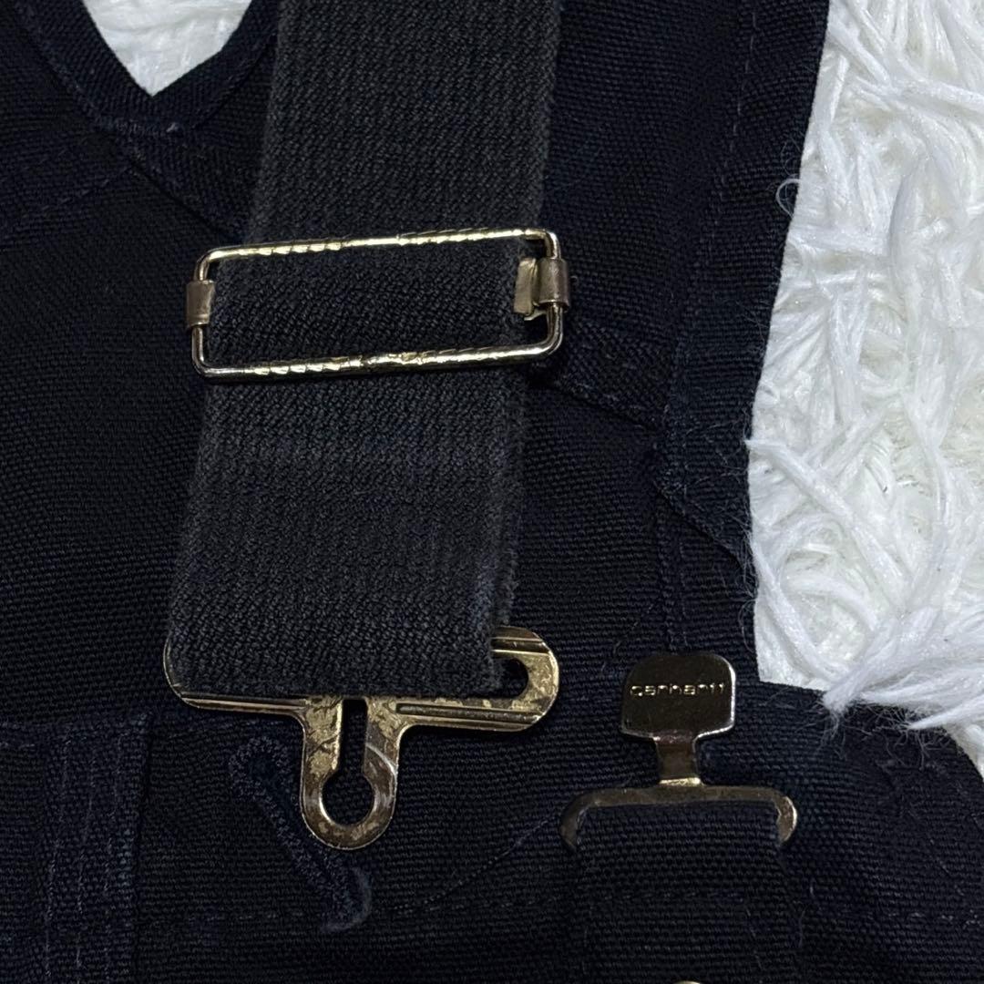 カーハート ダブルニー オーバーオール USA製 ダック地 ワークウェア 黒