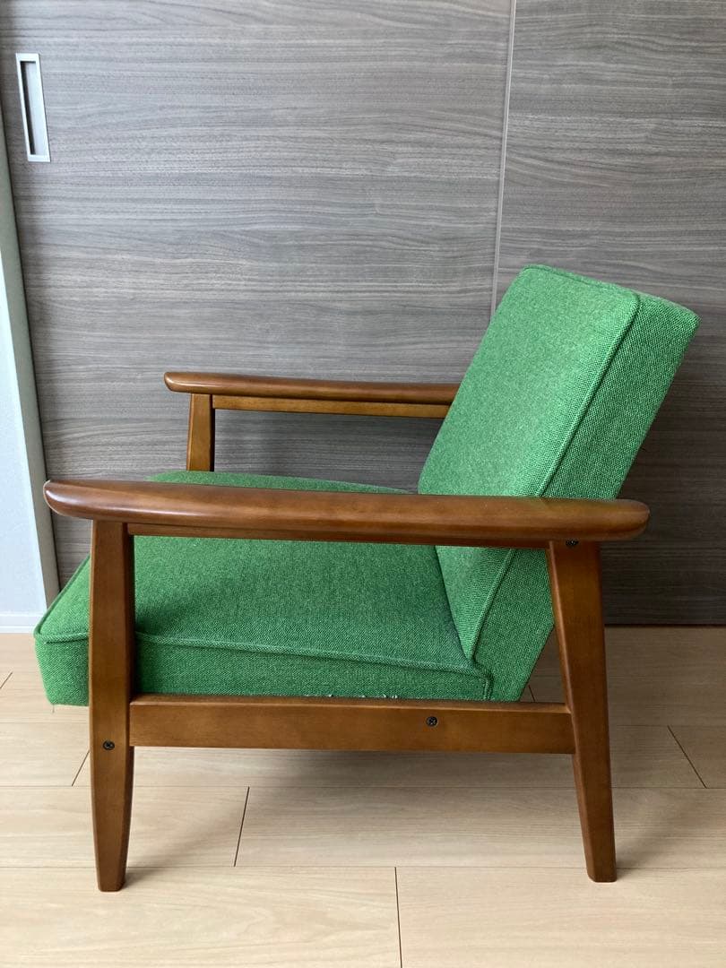 カリモク 60 Kチェア　1人掛け　シングル　ソファ　タープグリーン【美品】