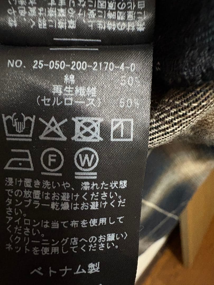 スピックアンドスパン/メタルボタンオンブレーチェックルーズシャツ