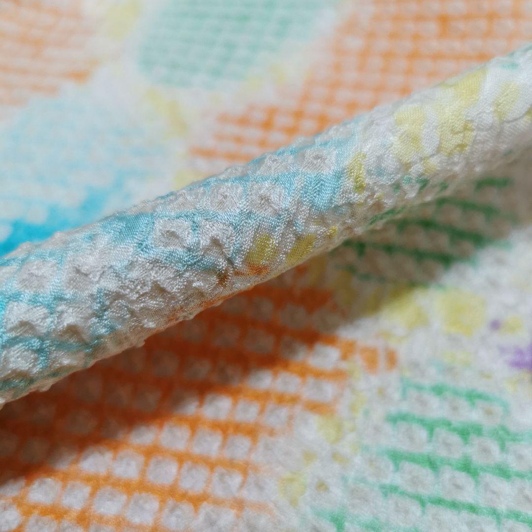 【総絞り】レアカラー ビタミン系 大きなお花 小紋 少しアンティーク