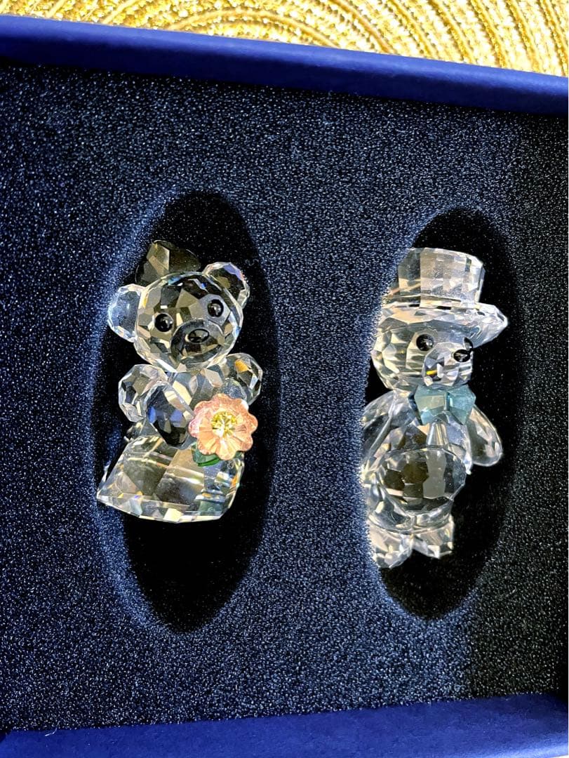 希少！スワロフスキー置物　クリスベア　あなたと私　ウェディング