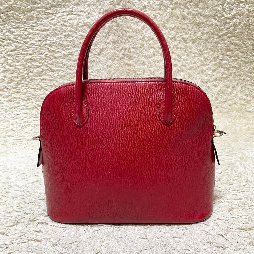 【良品】セリーヌ　2way ハンドバッグ　ボリードブガッティ　レザー　赤