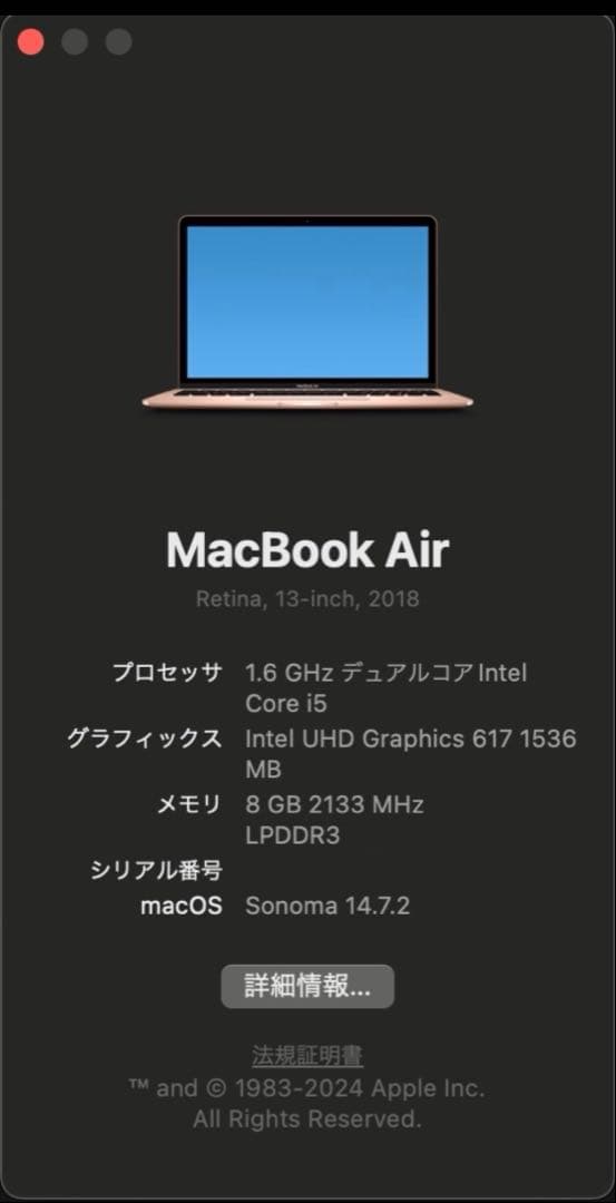 Apple MacBook Air ローズゴールド 13インチ　充電器付き