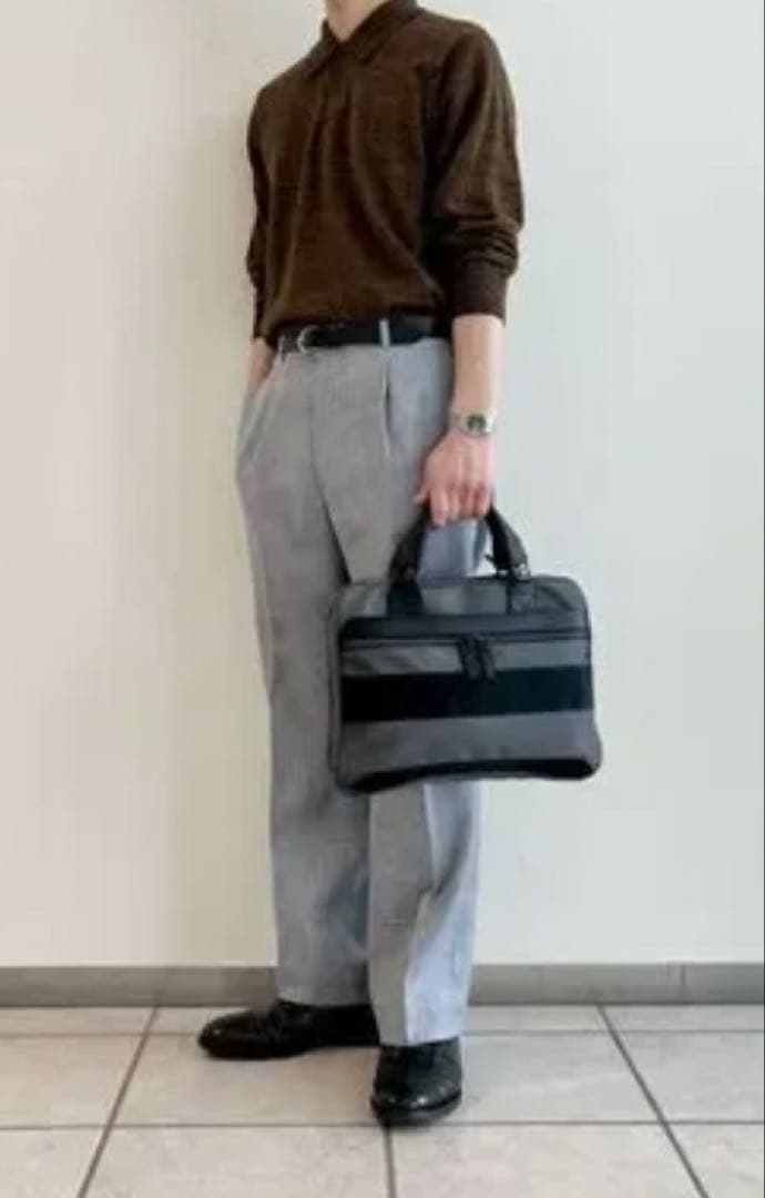 現行 未使用級 ブリーフィング フュージョン ワンウェイ ブリーフケース グレー