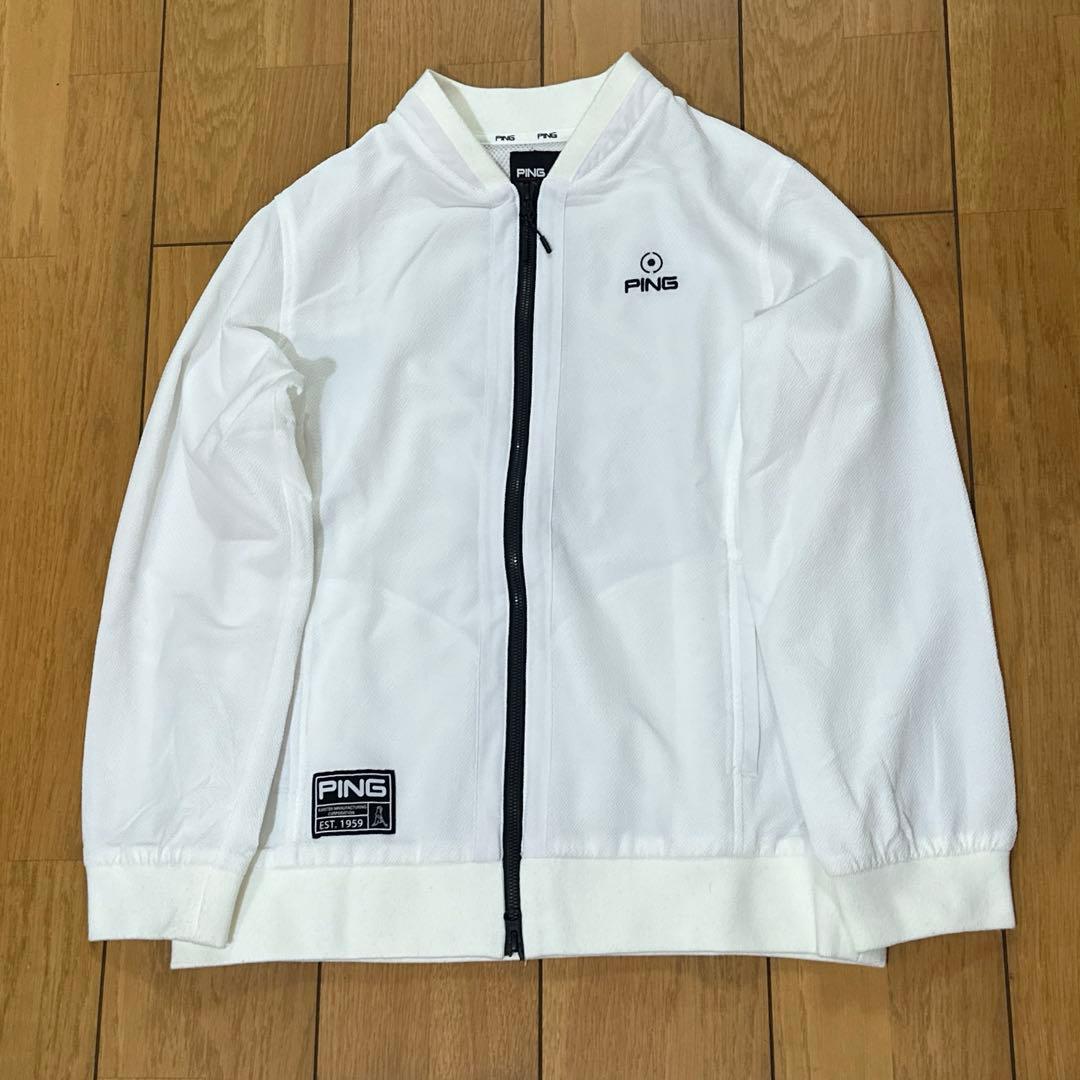 PING ピン ゴルフ セットアップ ブルゾン ジョガーパンツ ホワイト LL
