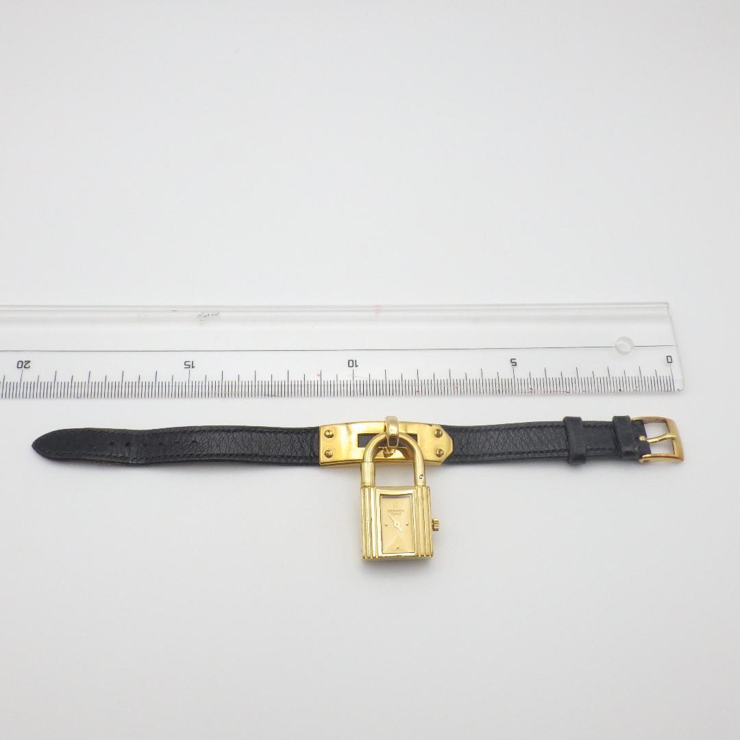 稼働 エルメス ケリーウォッチ レディース ゴールド パドロック オリジナル箱付