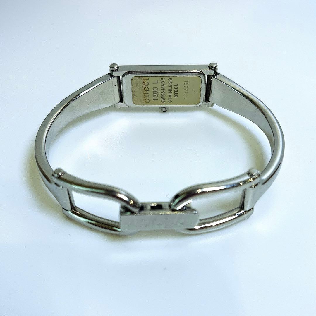 [美品]GUCCI グッチ 1500L シルバー 腕時計 稼動　箱付　希少文字盤