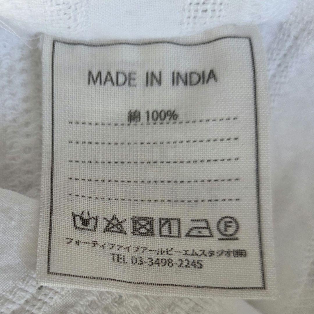 現行45R インドカラミレースのビッグーグーシャツ 2 白 R刺繍 日本