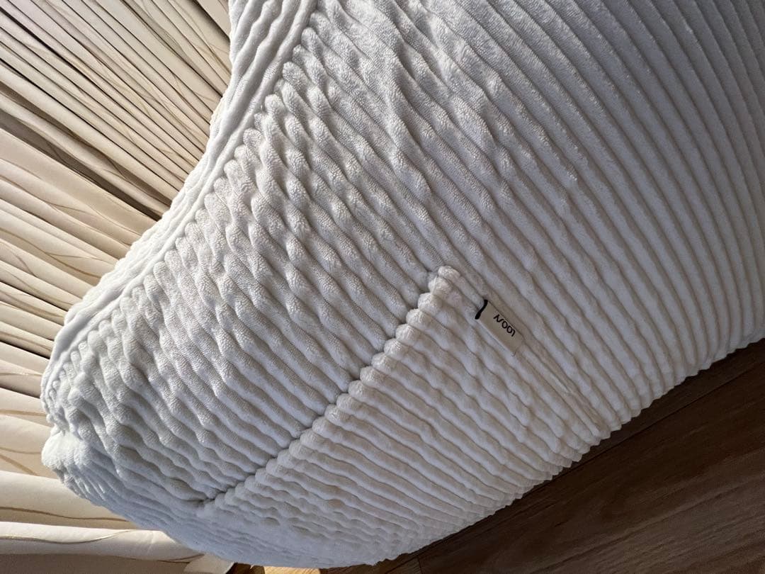 【LOOSY 2人掛けビーズソファ Ivory】＋ビーズオットマンカバー