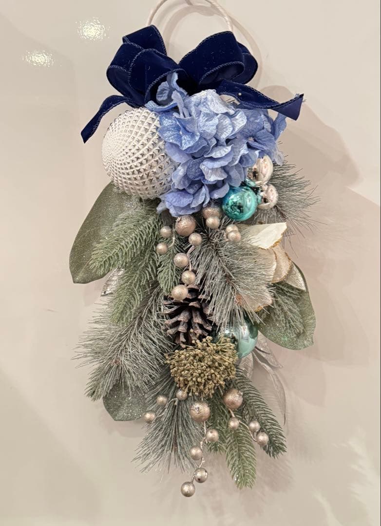 ハルモニア　ウインターブルークリスマススワッグ